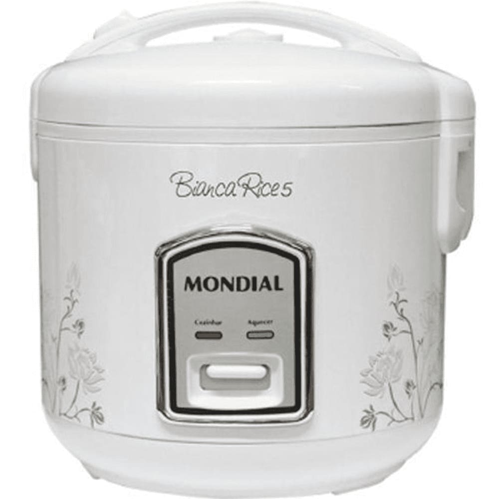 Panela ARROZ Mondial Rice NPE05-5X - 2525-02 BRANCO/FLORAL 220 VOLTS