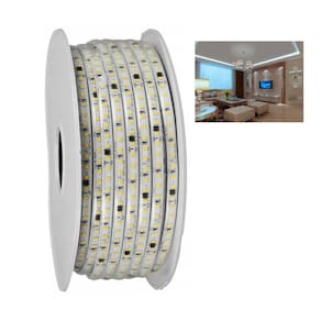 Fita de LED SMD 6500K 100 Metros 127V Fita Dupla Face Conector Perfil Gesso Sanca Iluminacao Ambiente