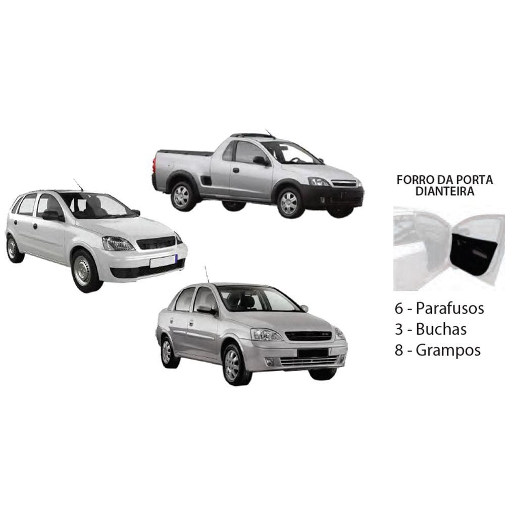Kit Presilha Forro Porta Dianteira Corsa 02/12 Montana 04/11
