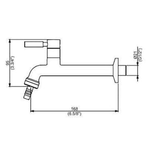 Torneira Jardim De Parede Longa Perflex Slim 1130 C36