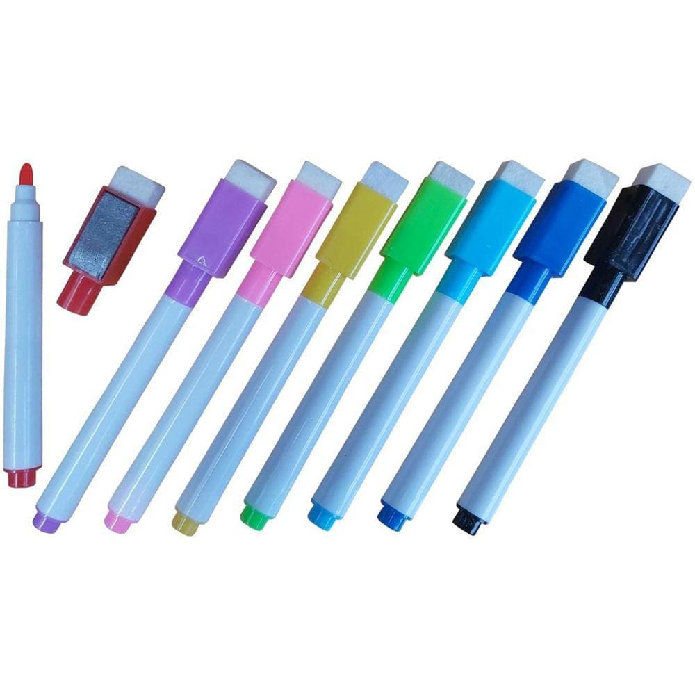 Kit 240 Canetas Coloridas Quadro Branco Com Apagador E Imã