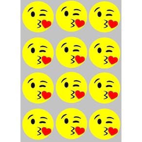 Conjunto 12 Imãs de Emoji 2cm - Decoração Divertida