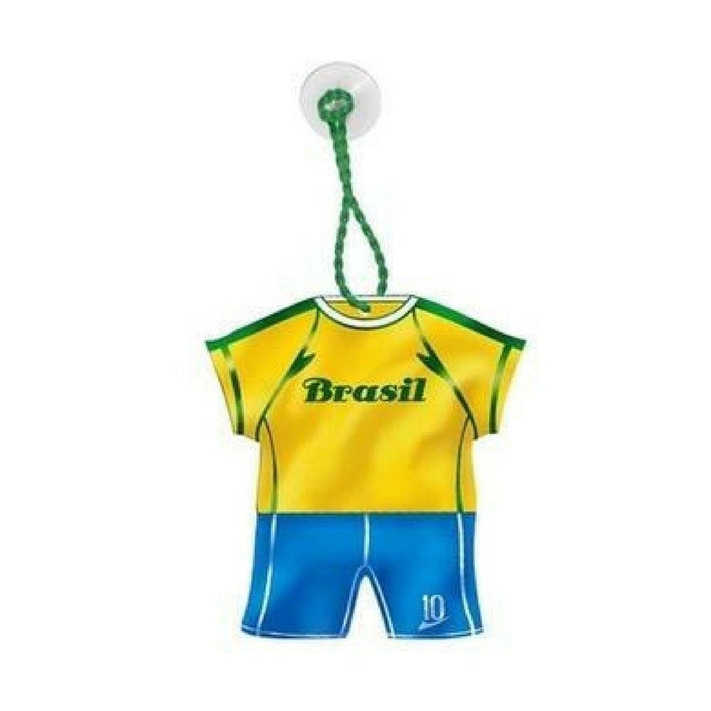 Enfeite Camisa Verde e Amarelo Com Ventosa