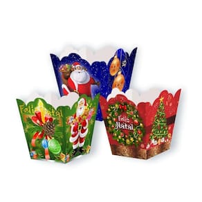 Kit 03 Chachepo Cachepot Mesa Doces Enfeite Festa Natal Noel