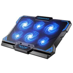 Almofada de resfriamento para laptop LIANGSTAR com 6 ventiladores LED silenciosos de 12-17 polegadas