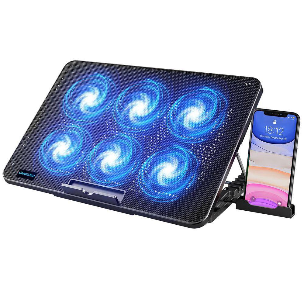 Almofada de resfriamento para laptop LIANGSTAR 6 ventiladores para notebook de 12-17 polegadas