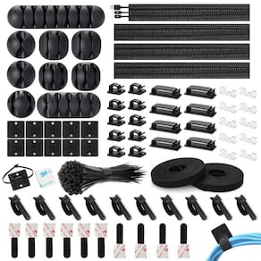 Kit organizador de gerenciamento de cabos Hebbza 173 unidades com capa de cabo