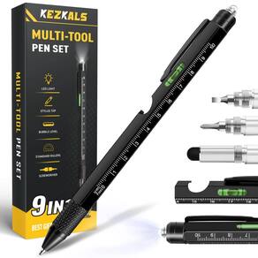 Caneta multifuncional KEZKALS 9 em 1 para homens com luz LED e Ru