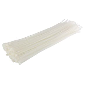 Laços com zíper GTSE 14 cm de nylon branco/transparente, pacote com 100 unidades, 22,68 kg Streng