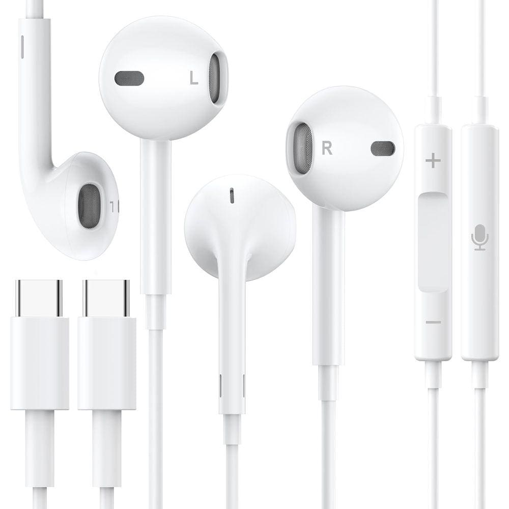 Fones de ouvido USB C Fones de ouvido Mfilink Type C Fone de ouvido com fio x2