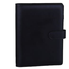 Pasta de caderno de couro PU Antner A5 com fivela magnética preta