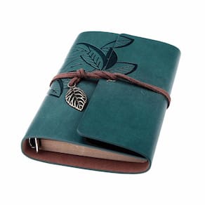 Caderno de viagem recarregável Leather Journal HAIYA azul 18x
