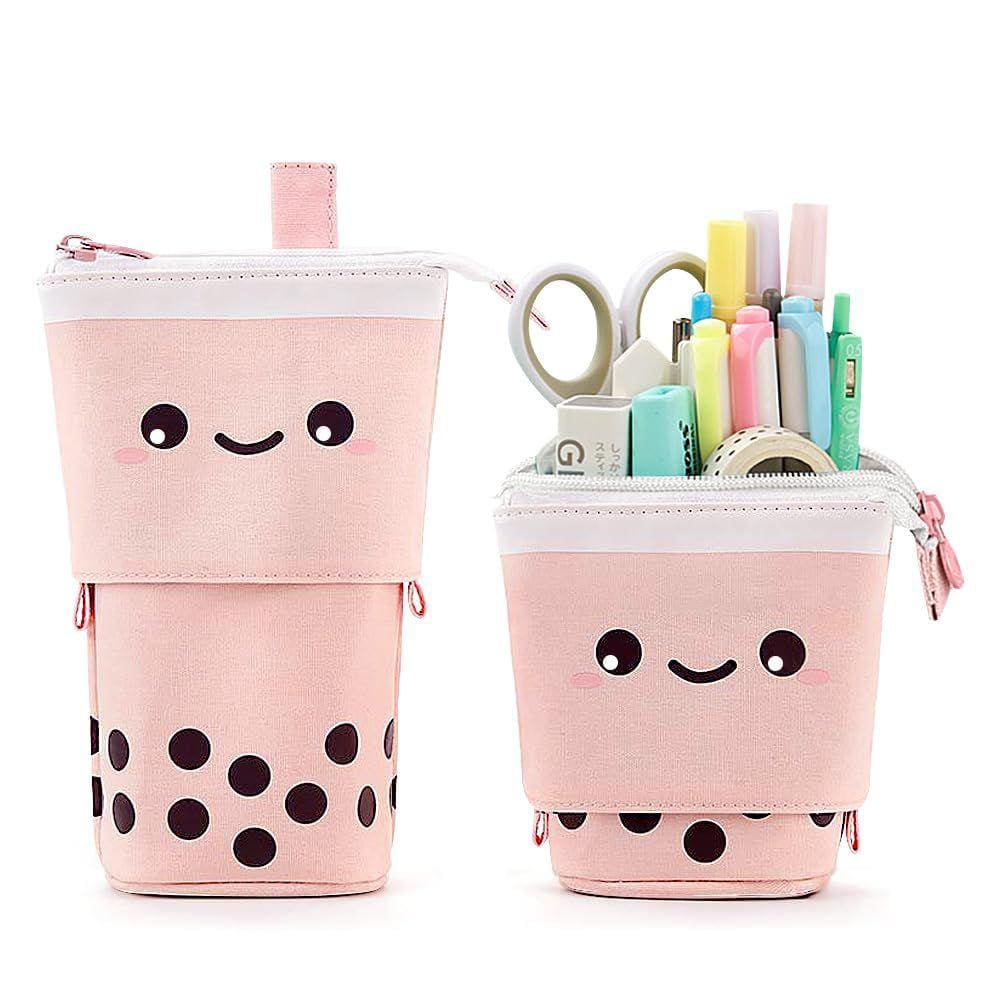 Estojo de lápis KPX Boba Cute Standing para crianças rosa