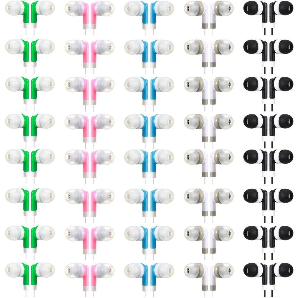 Fones de ouvido com fio Konohan, pacote com 100 fones de ouvido infantis para escola