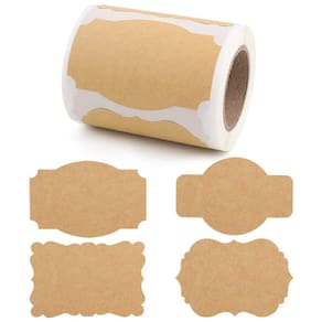 Etiquetas de presente Sally Fashion Kraft Paper 200 unidades de adesivo em branco de 5 x 8 cm
