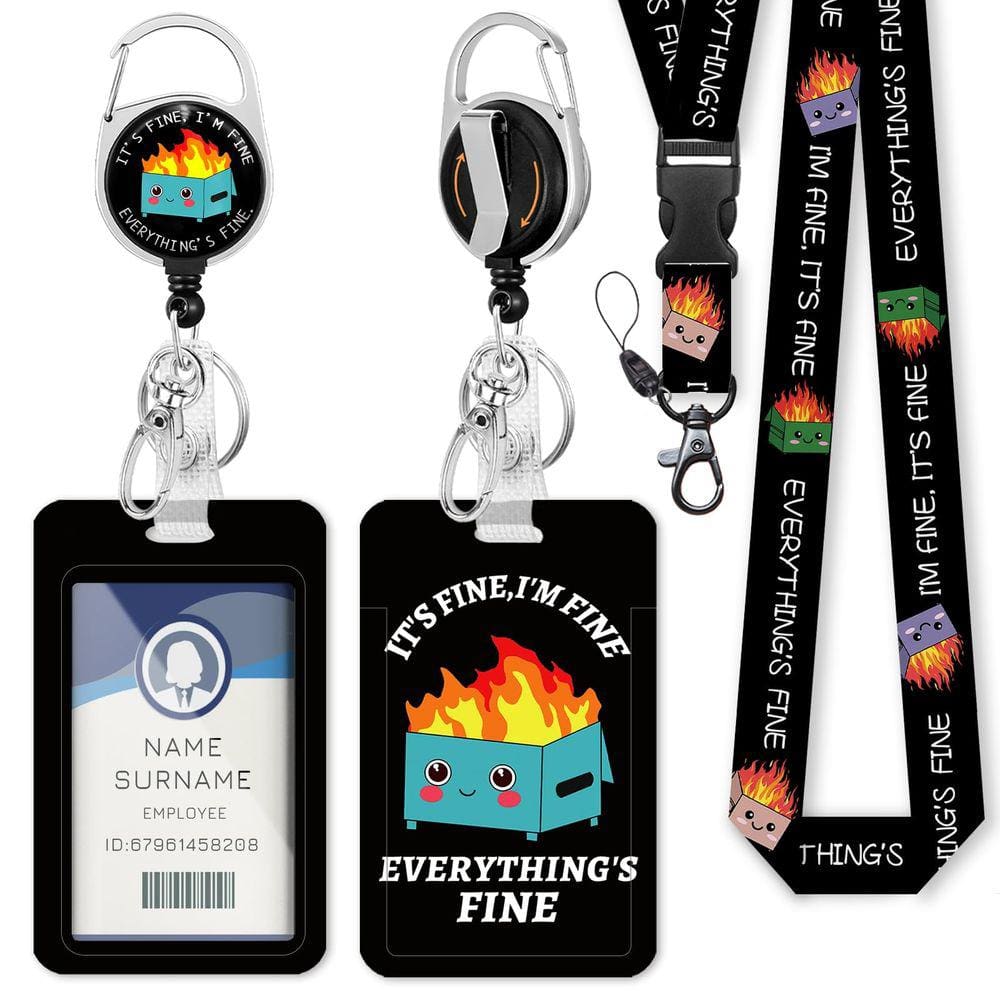 Lanyards Dumpster on Fire para crachás de identificação e chaves Gctriki