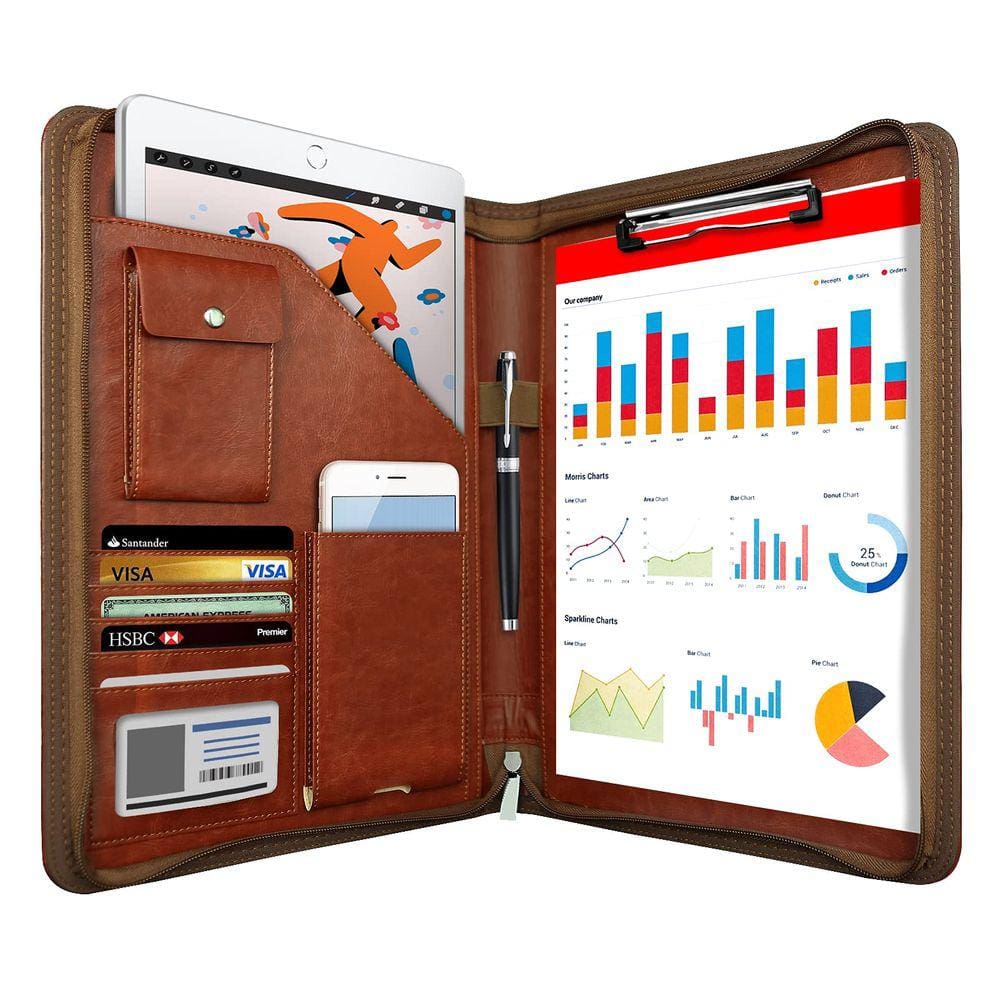 Organizador de portfólio WRIYES Leather Planner Binder A4 Brown