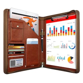 Organizador de portfólio WRIYES Leather Planner Binder A4 Brown