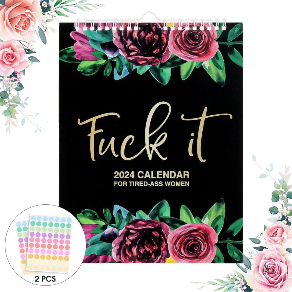 Calendário DIGIGREET 2024 para mulheres cansadas com adesivos