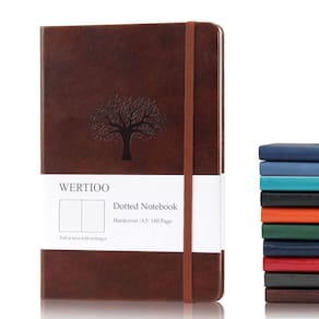 Caderno WERTIOO Dotted Journal A5 160 páginas 100gsm marrom