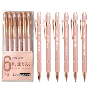 Canetas Stylus YOXMJDB, pacote com 6, ouro rosa para telas sensíveis ao toque