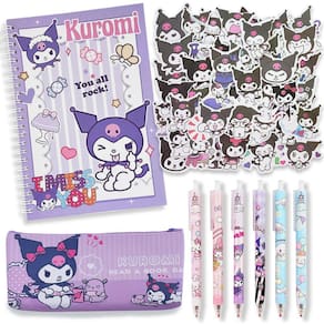 Conjunto de material escolar Koiswim Kawaii com diário, canetas e adesivo