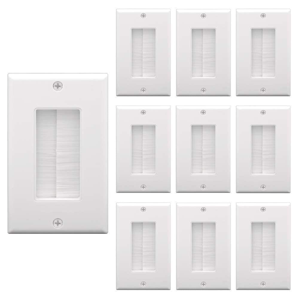 Brush Wall Plate VCE, pacote com 10 cabos que passam pela UL