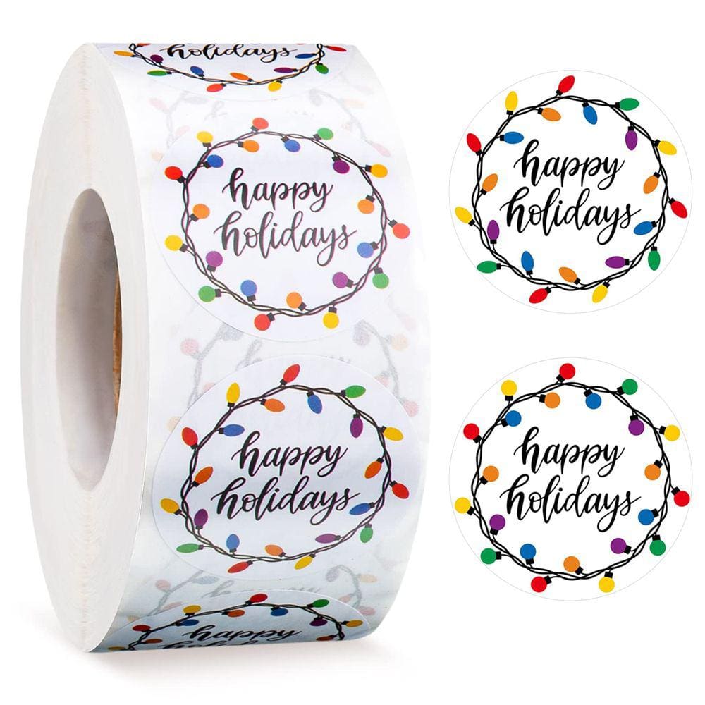 Adesivos de Natal Epakh Happy Holiday 1,5 polegadas, 1000 peças