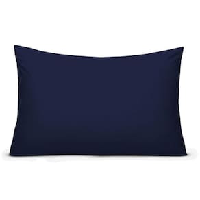 Fronha Avulsa Azul Lisa Envelope Malha Travesseiro 70X50Cm