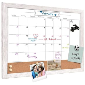 Calendário de quadro branco e quadro de cortiça TORASO 33x43cm Branco
