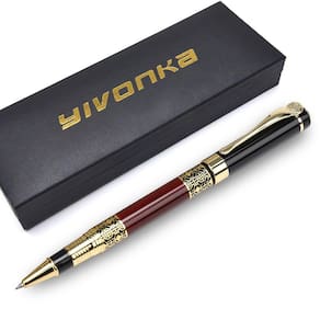 Caneta esferográfica YIVONKA Black Refill com caixa de presente para homens e mulheres