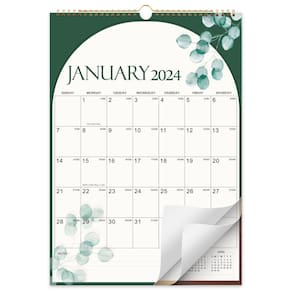 Calendário de parede Tersus 2024 de janeiro a dezembro 17 x 12 cm com fio duplo