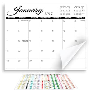 Calendário magnético SKYDUE para geladeira 25x20cm 2024-2025