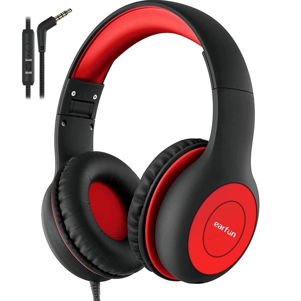 Fones de ouvido EarFun K1 Kids com fio com microfone 85/94dB pretos
