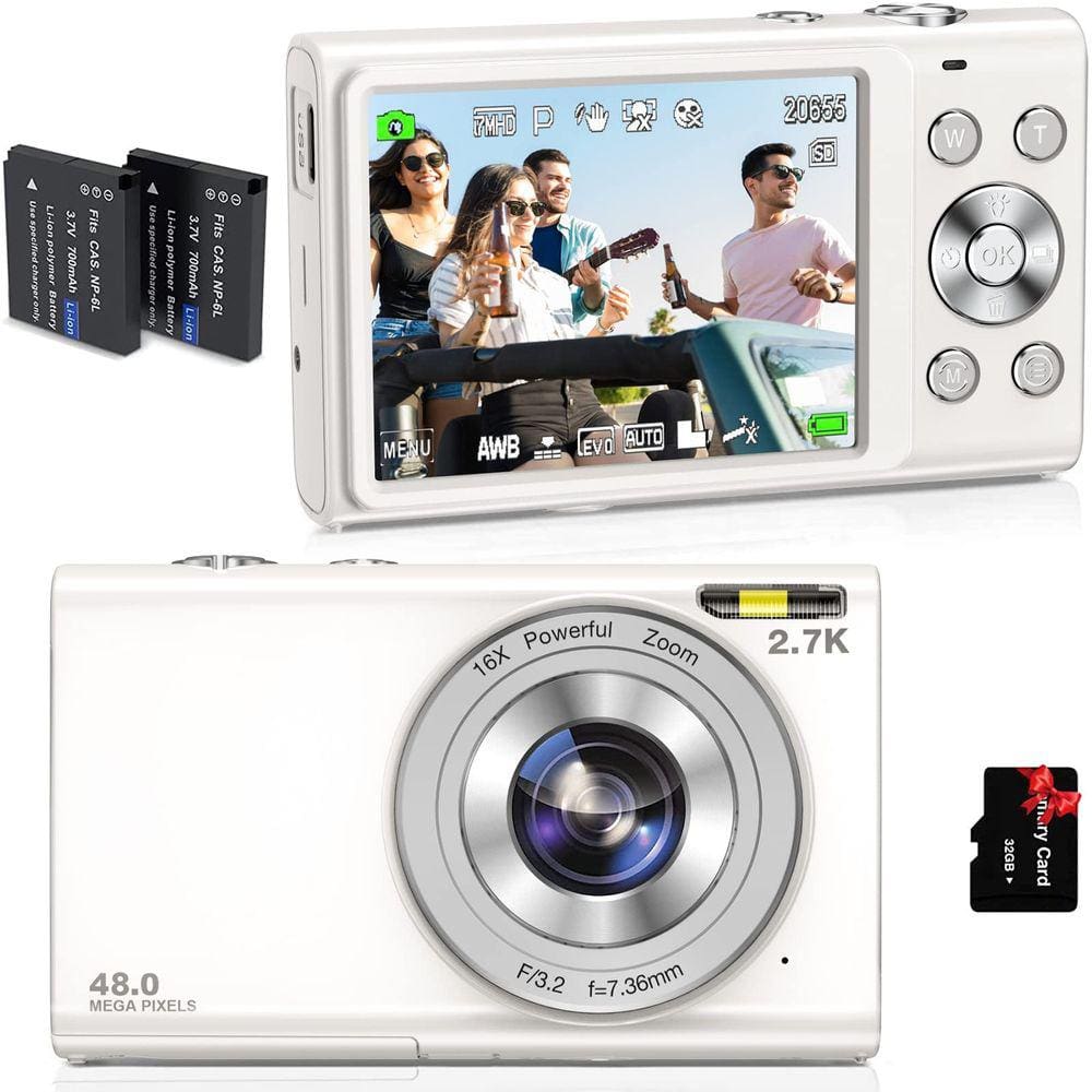Câmera digital Jckduhan Auto Focus 48MP 2.7K Vlogging 32GB