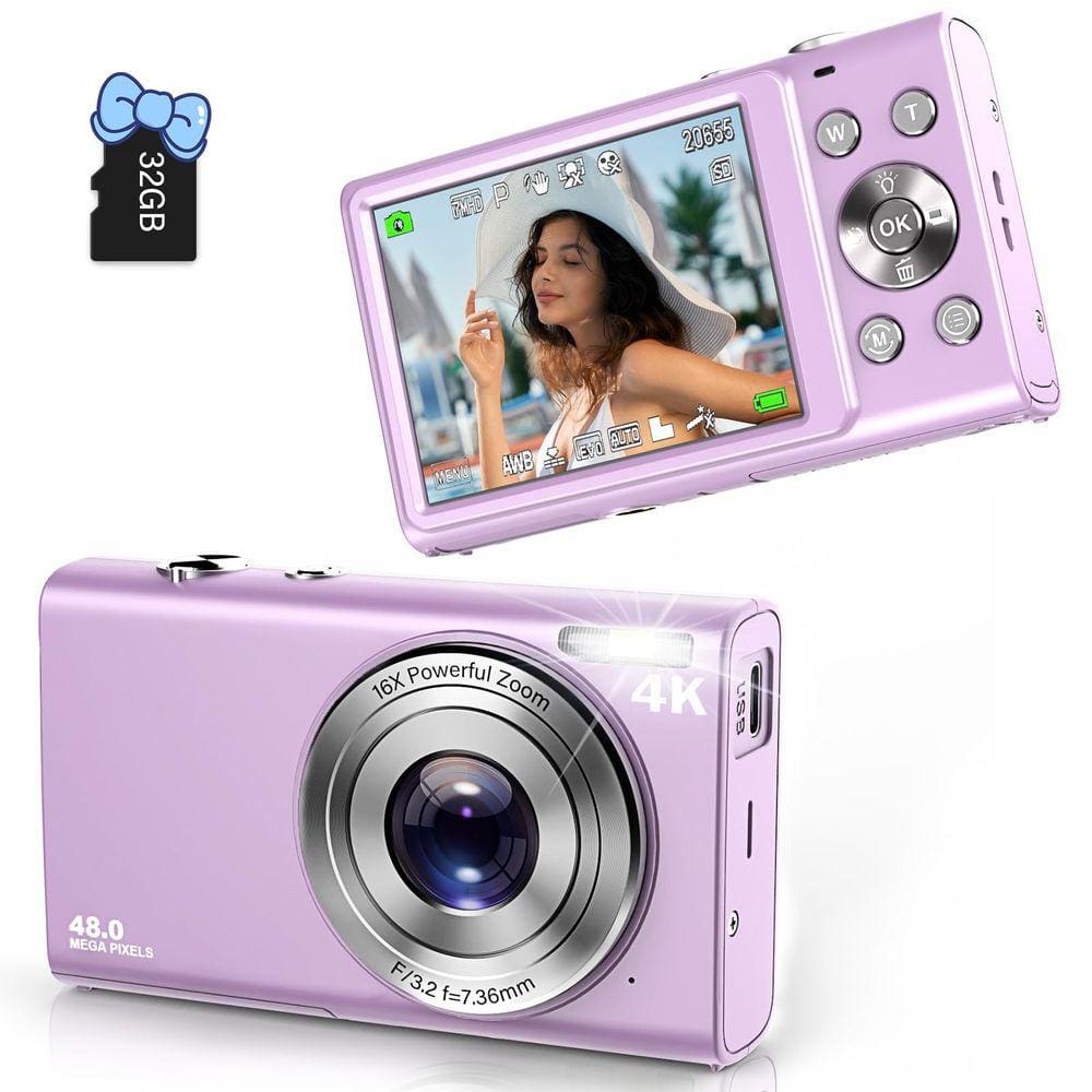 Câmera digital Anteam FHD 4K 48MP 16X Zoom com 32GB de memória