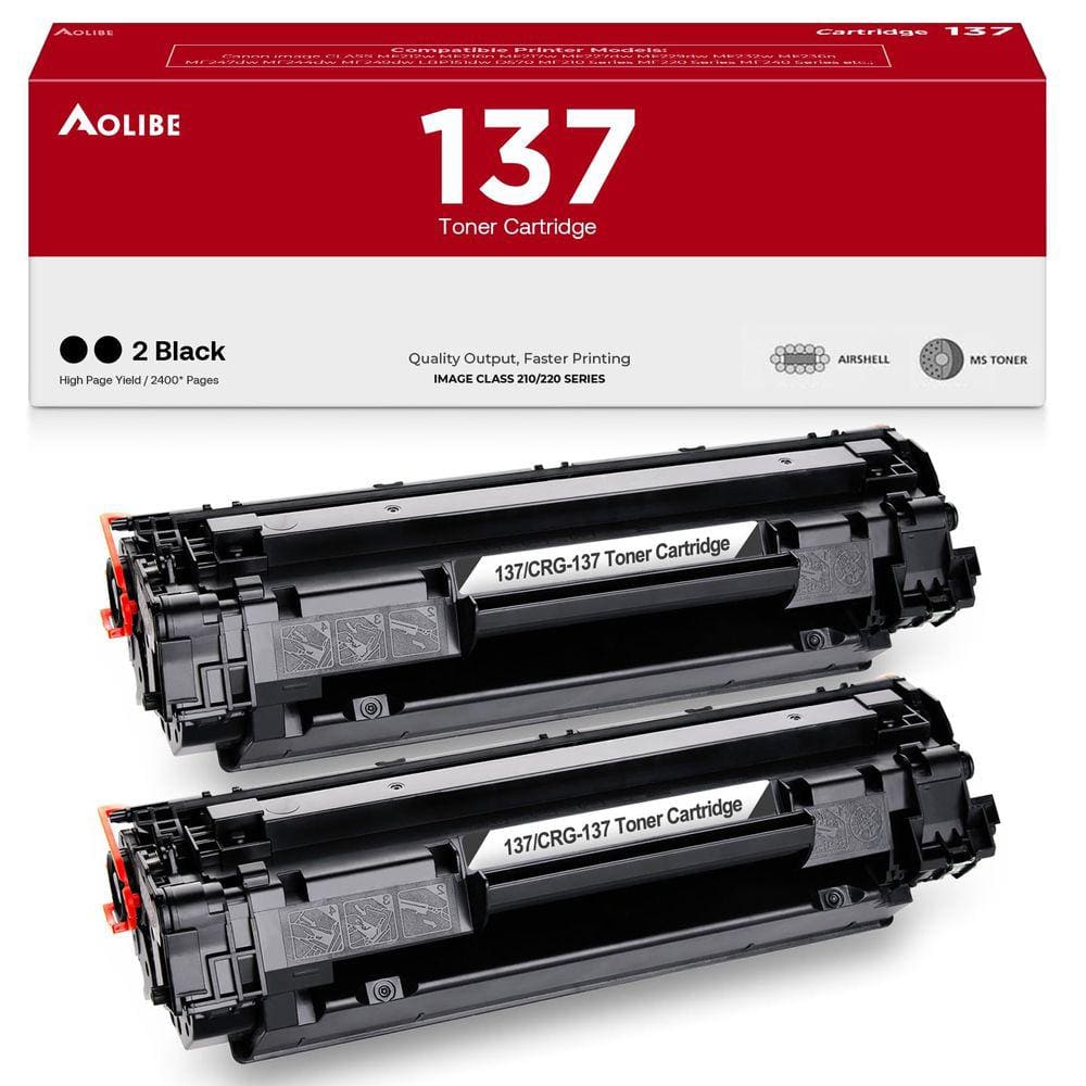 Cartucho de toner AOLIBE 137 preto, pacote com 2 unidades para Canon ImageClass