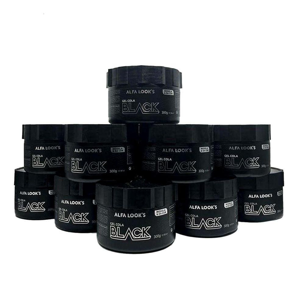 Kit 24X Gel Cola Black Escurecedor De Fios 300G Alfa Look`S