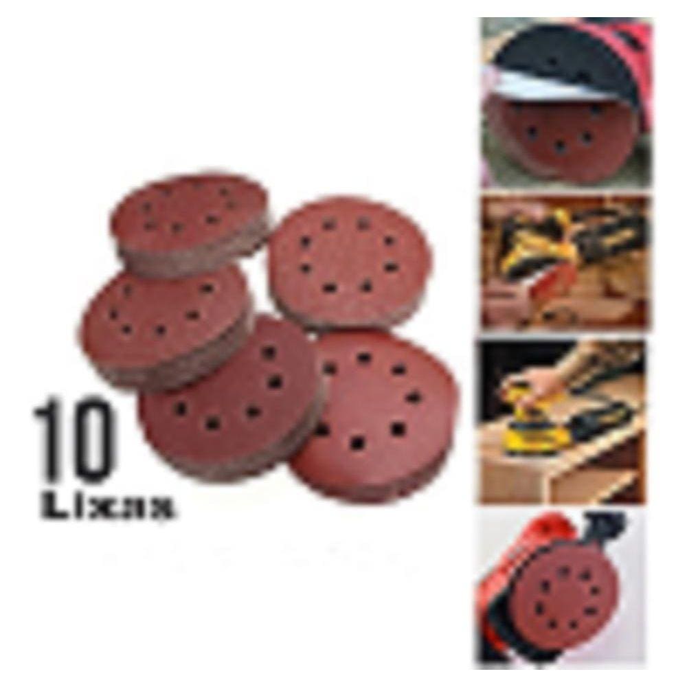Disco Lixa 125Mm  05  Gr 100 8Furos P/Lix Excentrica 10 Unid