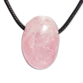 Colar Difusor Pedra Quartzo Rosa Rolado Furo Aromaterapia