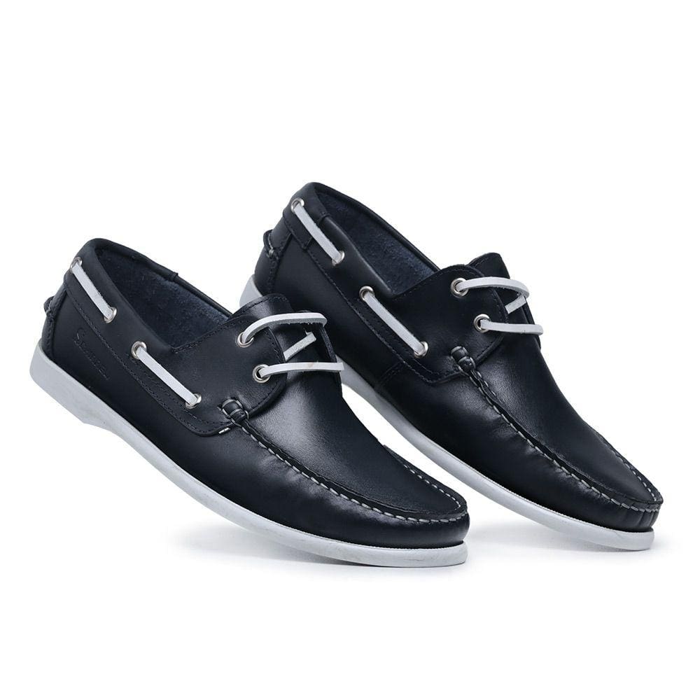Mocassim Dockside Liso Masculino Em Couro Sola Macia Costura Reforçada Estiloso