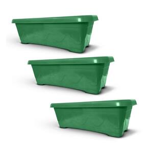 Vaso Floreira Plástico Retangular 50cm (3un) Verde