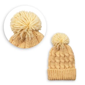 Touca Inverno com Pompom Bege - Conforto e Estilo