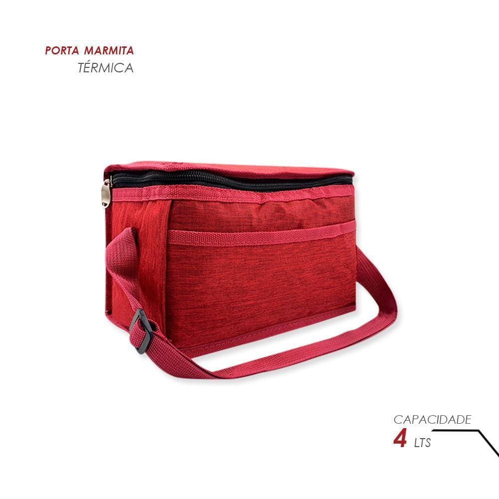 Bolsa Térmica Porta Marmita Vermelha 4L - Refeições Frescas