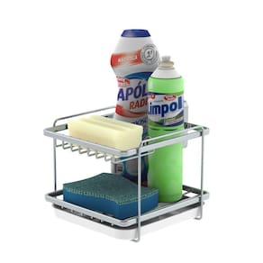 Suporte Adesivo Porta Detergente Sabão Esponja Cozinha Cromado - 192 Future