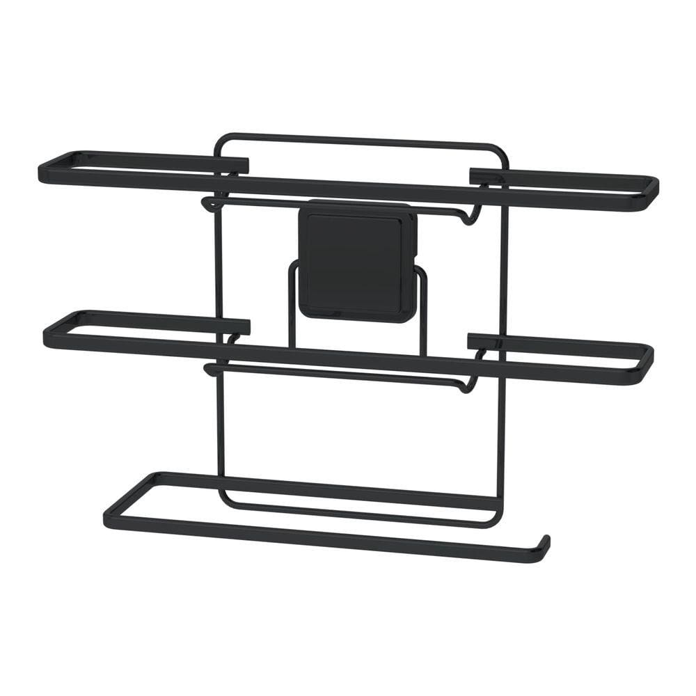 Suporte Adesivo Porta Rolo Papel Toalha Pvc Alumínio Preto - 191PT Future