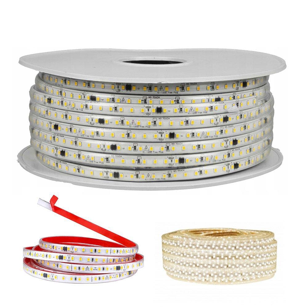 Fita de Led SMD 4000K 127V 100 metros Fita Dupla Face Plug Conector Perfil Gesso Sanca Sala Quarto