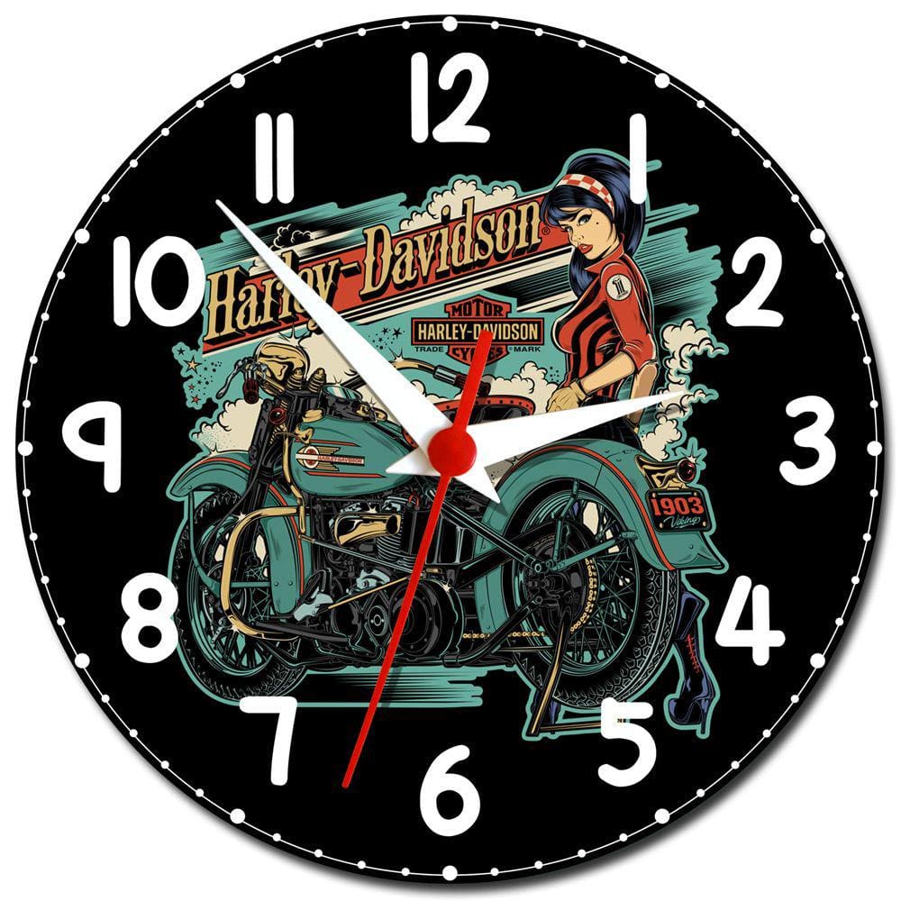 Relógio De Parede Moto Harley  Decoração