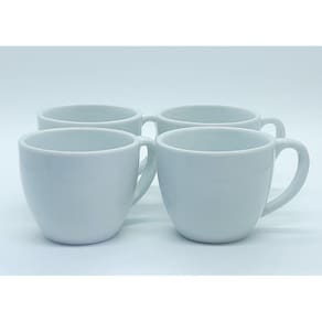 Jogo 4 Xícaras Gigante Sopa 440ml Tipo tigela - Porcelana branca