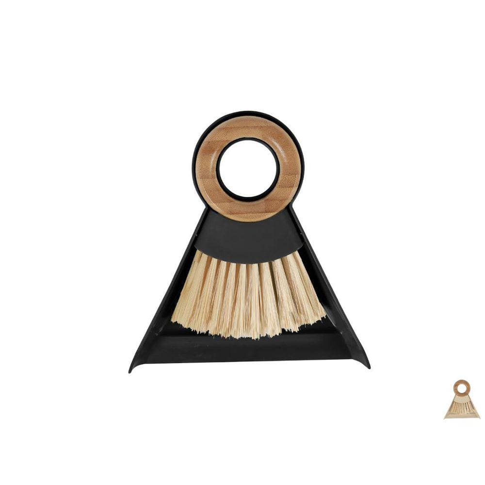 Conjunto Vasourinha Escova Pá De Limpeza Em Bambu Natural